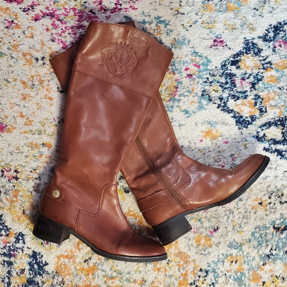 Franco Sarto 17" Chipper Leather Boot - Brown Women's Size 7 - Picture 2 of 6